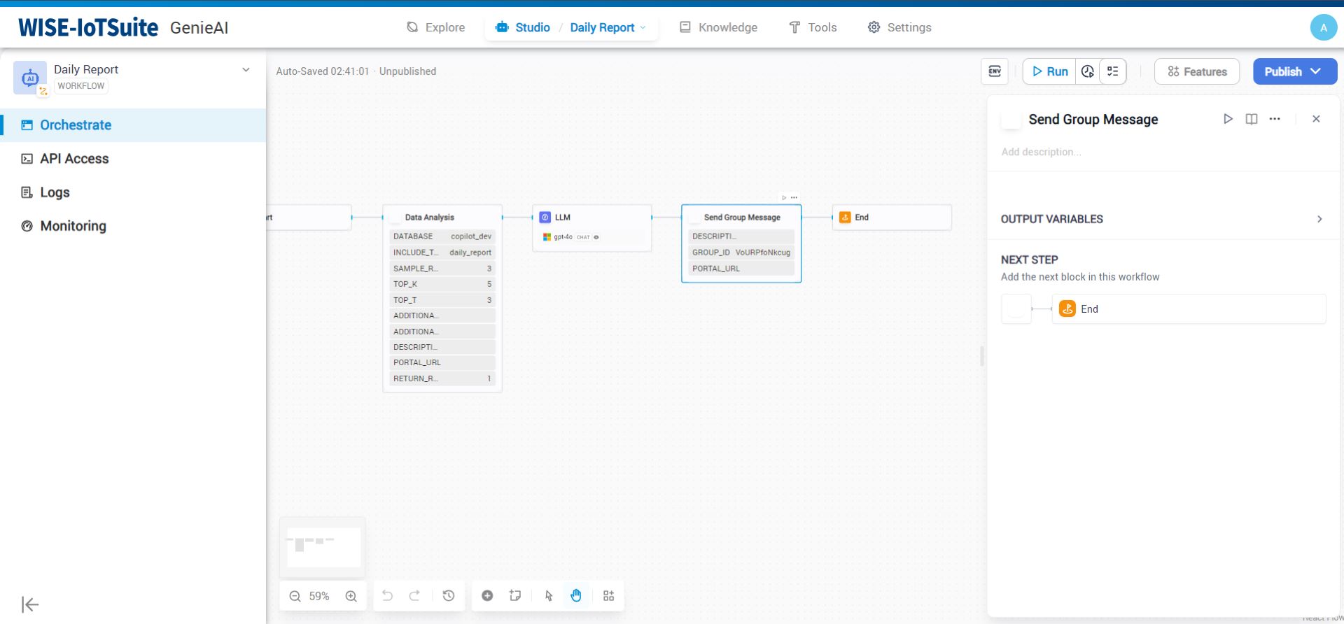 Daily report assistant using workflow